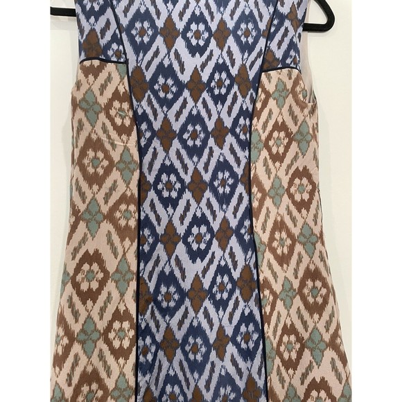 Anthropologie 100% Silk "Spliced Ikat Shift" Dress $168 Size 0 No Belt - Picture 5 of 6